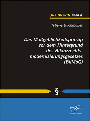 cover image of Das Maßgeblichkeitsprinzip vor dem Hintergrund des Bilanzrechtsmodernisierungsgesetzes (BilMoG)